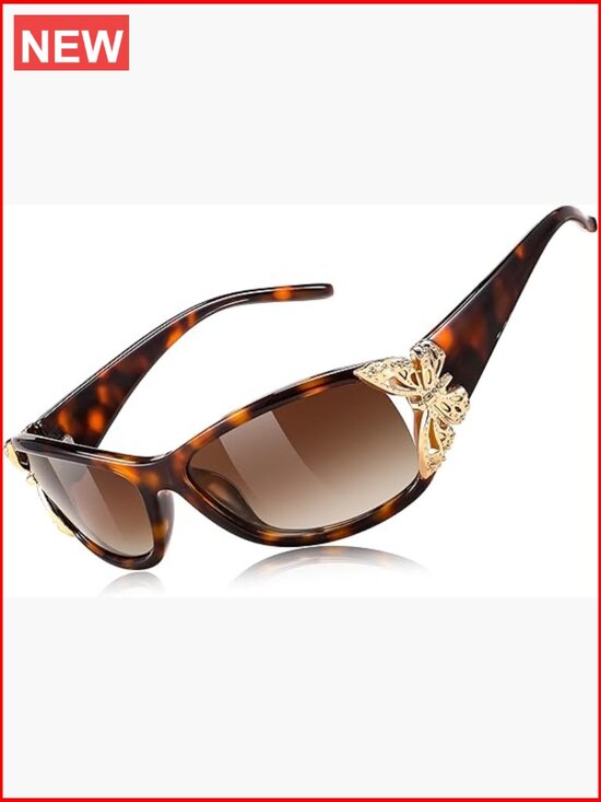Polarized Y2K Wrap Around Butterfly Sunglasses UV400 Protection main image 6